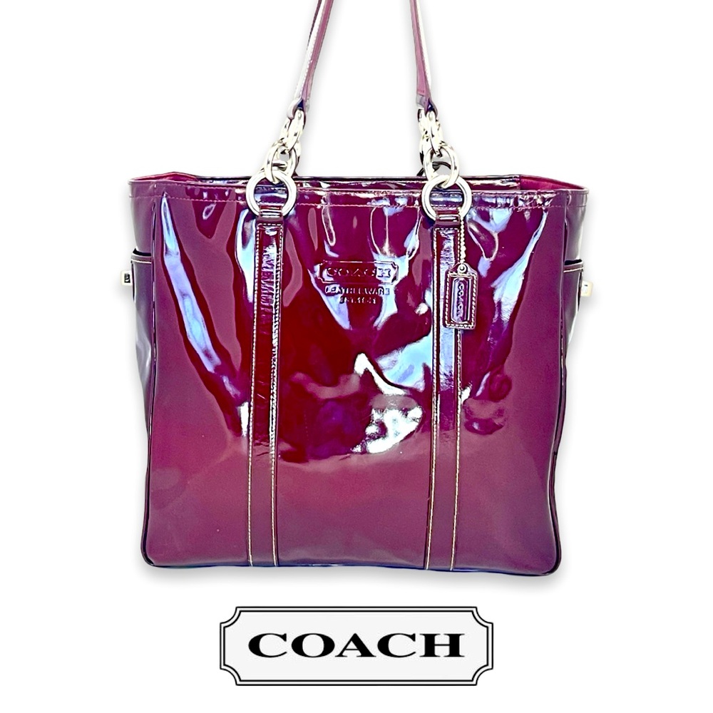 Coach Patent Leather Tote in Red
